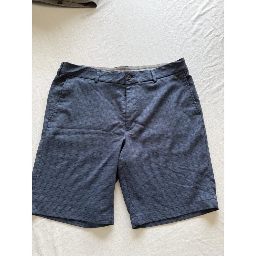 Walter Hagen Performance 11 Classic Mens Blue Grid Golf Shorts Size 38